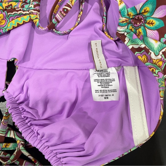 NWOT Becca Groovy Candice Multi-way Retro Boho Bikini Sz Medium - Picture 9 of 11